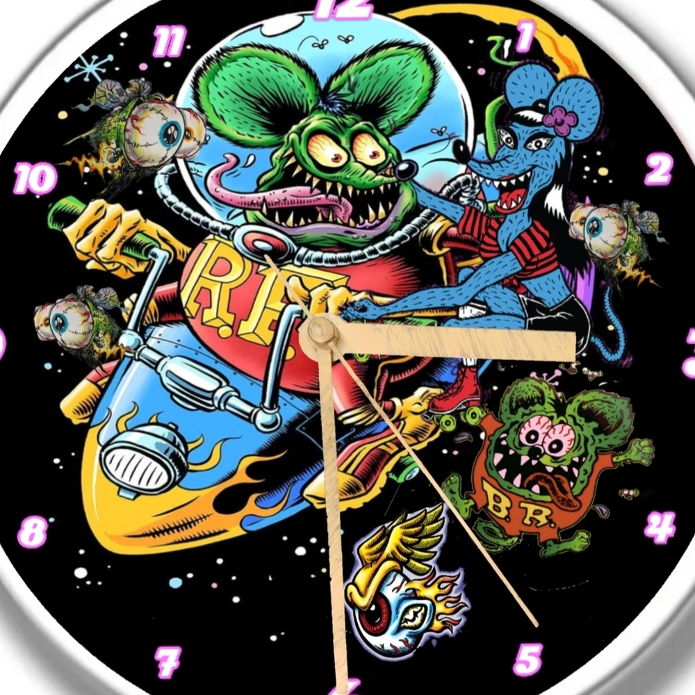Rat Fink Trixy and Rug Rat Wall Clock